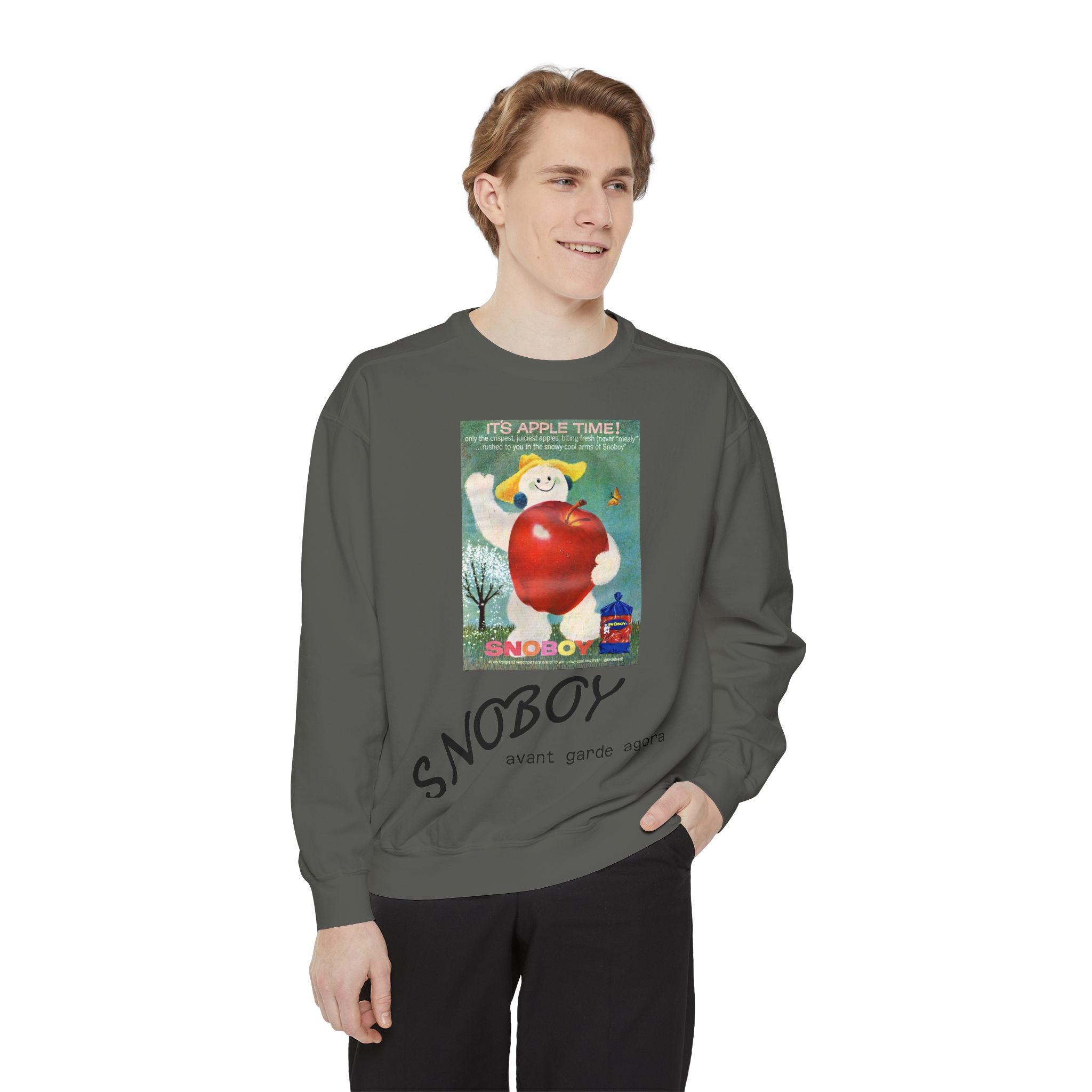 SnoBoy Vintage Snowman Sweatshirt — Retro Holiday Graphic Crewneck