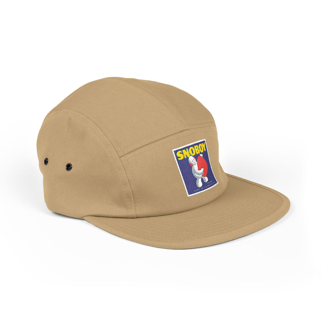 Snoboy Embroidered 5-Panel Cap – Vintage Cartoon Patch, Adjustable Streetwear Hat