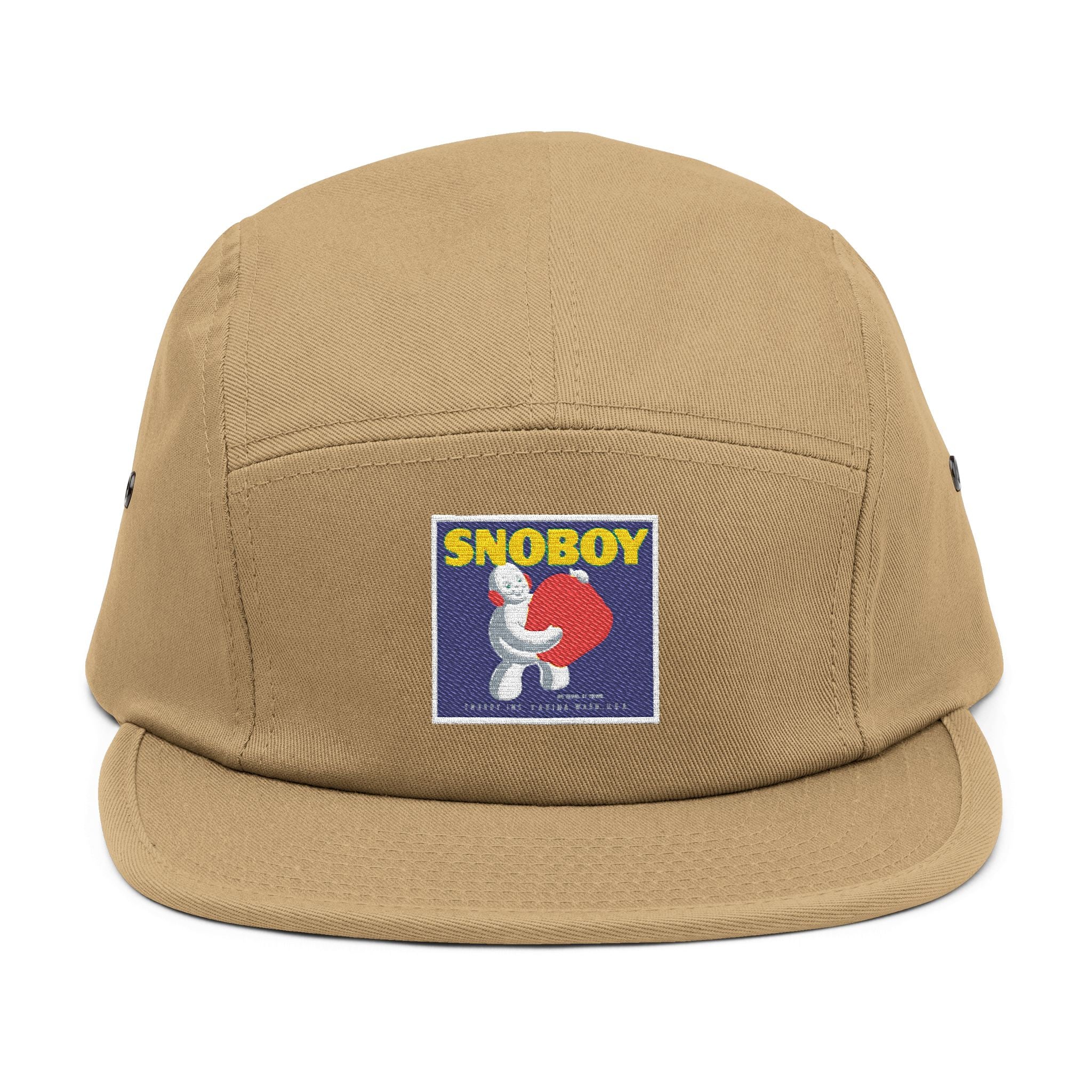 Snoboy Embroidered 5-Panel Cap – Vintage Cartoon Patch, Adjustable Streetwear Hat