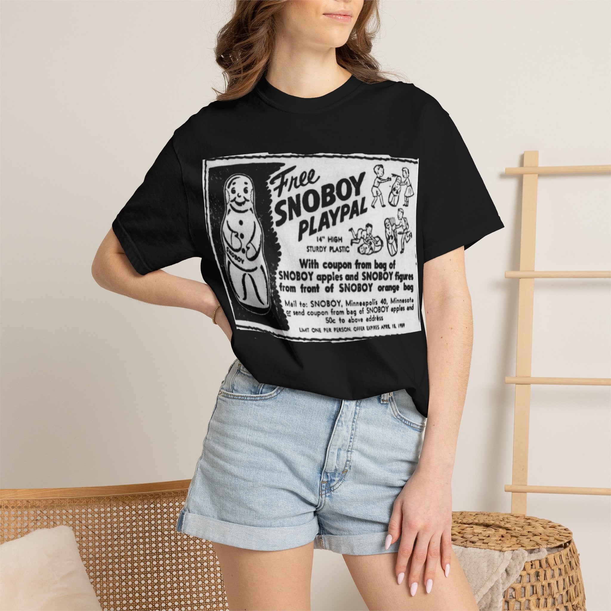 Snoboy Playpal Vintage Ad T-Shirt — Retro Snowman Graphic Tee