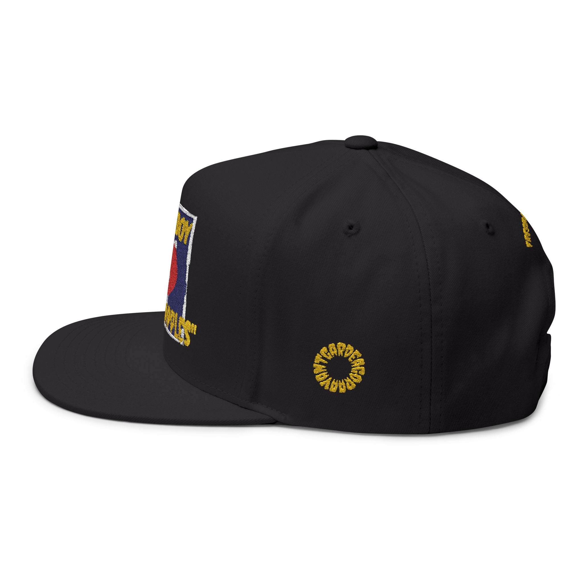 Snoboy Heart Patch Flat Bill Cap — Embroidered Retro Skate Style Snapback
