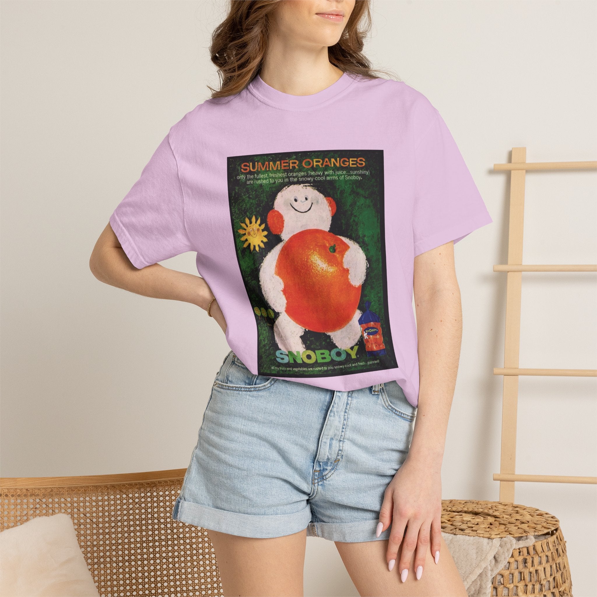 Vintage 'Summer Oranges' Graphic T-Shirt — Snoboy Orange Print