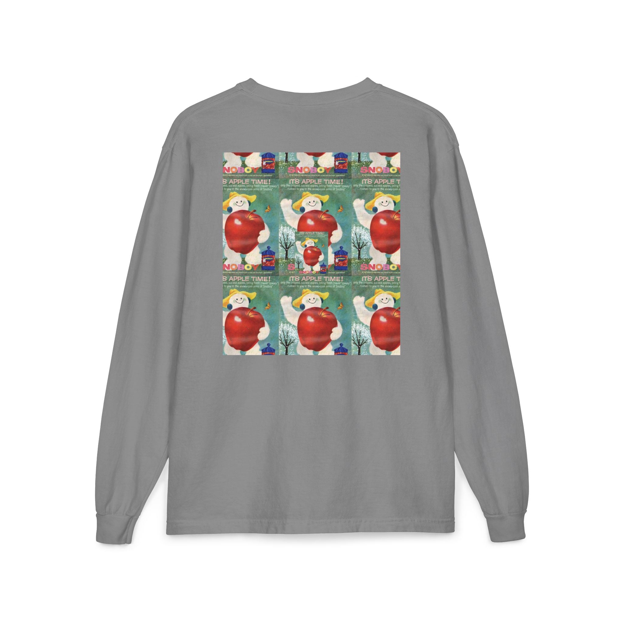 Long Sleeve Pocket T-Shirt — Retro Apple Patch Graphic