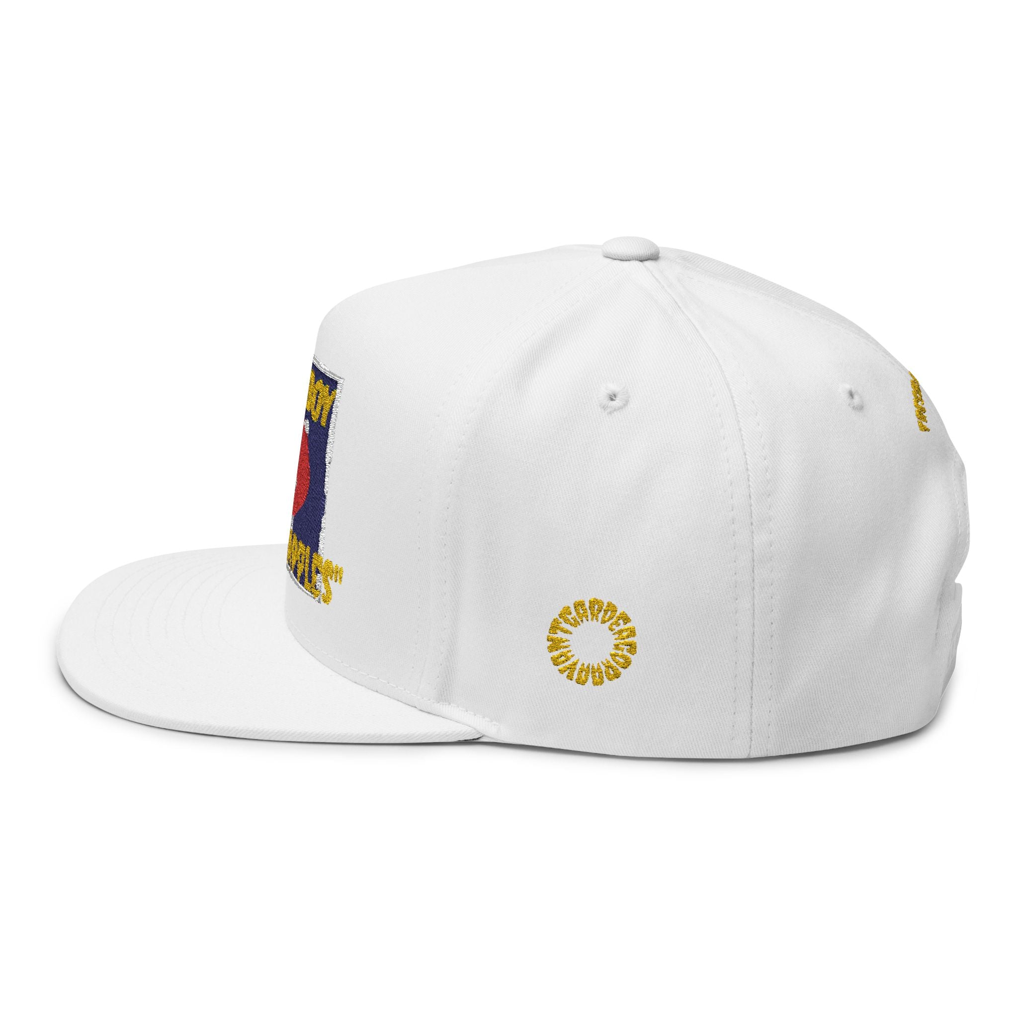 Snoboy Heart Patch Flat Bill Cap — Embroidered Retro Skate Style Snapback