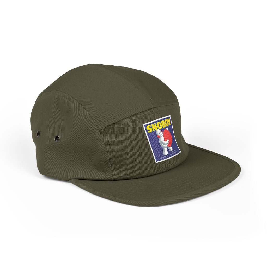 Snoboy Embroidered 5-Panel Cap – Vintage Cartoon Patch, Adjustable Streetwear Hat