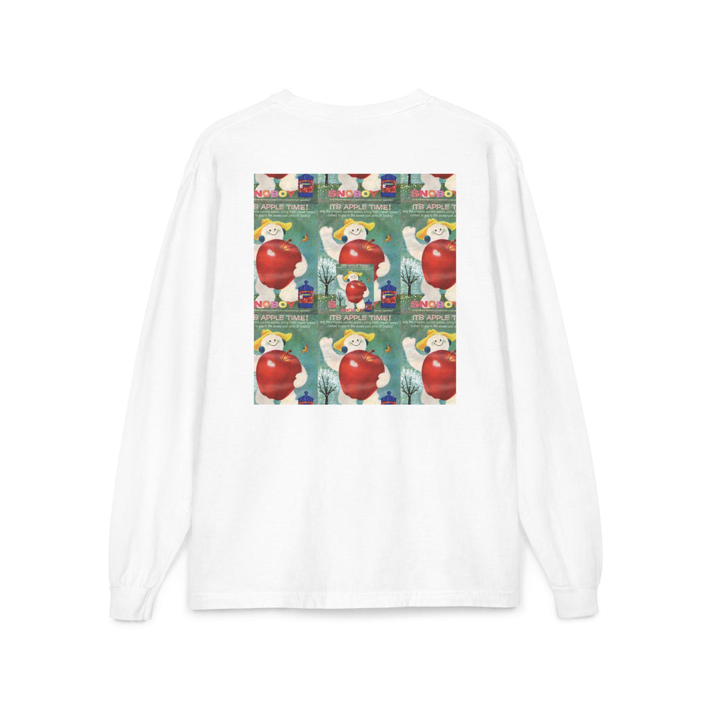 Long Sleeve Pocket T-Shirt — Retro Apple Patch Graphic